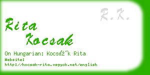 rita kocsak business card